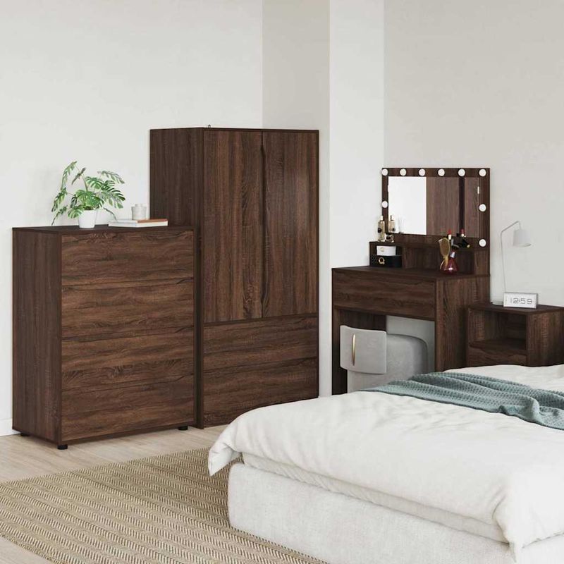 Casa si Gradina - Mobilier - Dulapuri si sifoniere - Dulapuri - Dulapuri de depozitare 2 pcs Stejar inchis 80 x 48 x 105 cm - Infinity.ro
