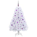 Casa si Gradina - Decoratiuni - Decoratiuni de sezon - Brad de Craciun artificial cu ramuri articulare Alb 150 cm - Infinity.ro