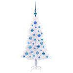 Casa si Gradina - Decoratiuni - Decoratiuni de sezon - Brad de Craciun artificial cu 150 LED Alb 120 cm PVC si Otel - Infinity.ro