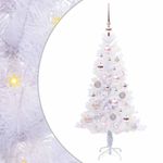 Casa si Gradina - Decoratiuni - Decoratiuni de sezon - Brad de Craciun artificial cu 150 LED Alb 120 cm PVC si Otel - Infinity.ro
