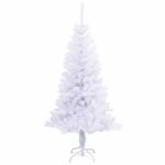 Casa si Gradina - Decoratiuni - Decoratiuni de sezon - Brad de Craciun artificial cu 150 LED Alb 120 cm PVC si Otel - Infinity.ro