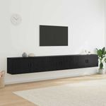 Casa si Gradina - Mobilier - Seturi de mobilier - Seturi living - Set Dulap TV montat pe perete Pe perete 3 pcs Stejar Negru - Infinity.ro