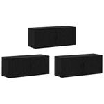 Casa si Gradina - Mobilier - Seturi de mobilier - Seturi living - Set Dulap TV montat pe perete Pe perete 3 pcs Stejar Negru - Infinity.ro