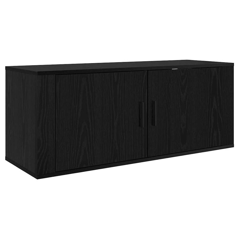 Casa si Gradina - Mobilier - Seturi de mobilier - Seturi living - Set Dulap TV montat pe perete Pe perete 3 pcs Stejar Negru - Infinity.ro
