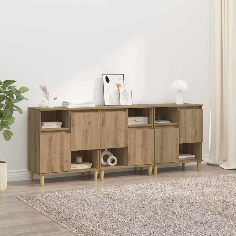 Casa si Gradina - Mobilier - Comode si corpuri - Comode - Bufeturi 3 pcs Stejar Artizanal 60 x 35 x 70 cm Lemn compozit - Infinity.ro