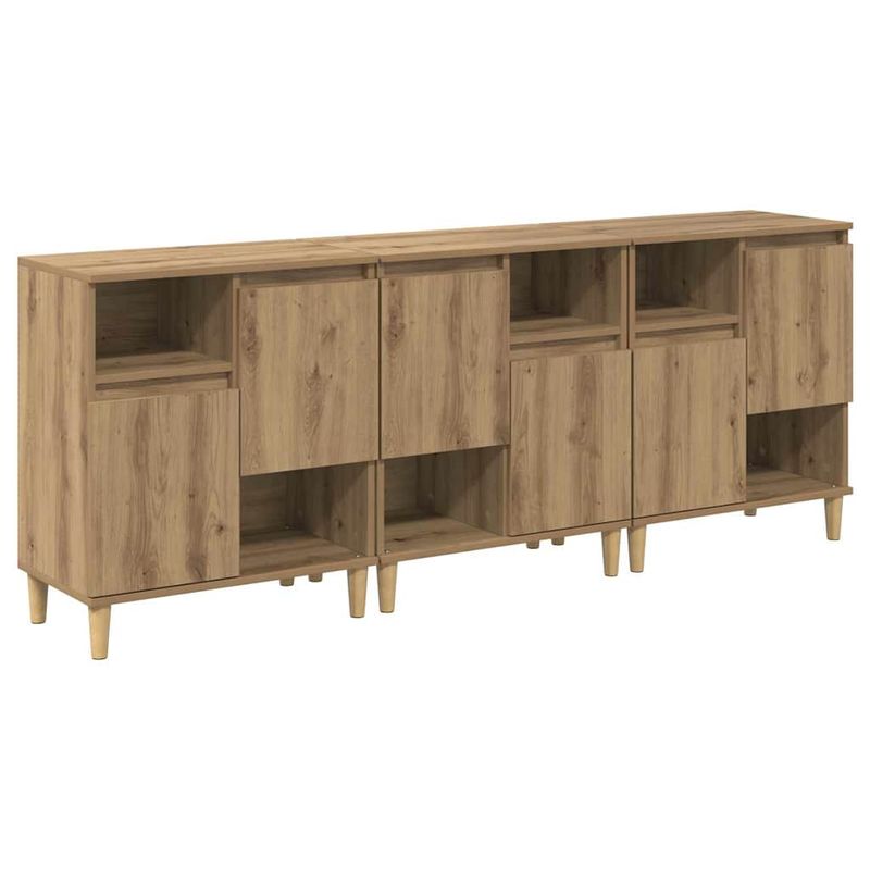 Casa si Gradina - Mobilier - Comode si corpuri - Comode - Bufeturi 3 pcs Stejar Artizanal 60 x 35 x 70 cm Lemn compozit - Infinity.ro