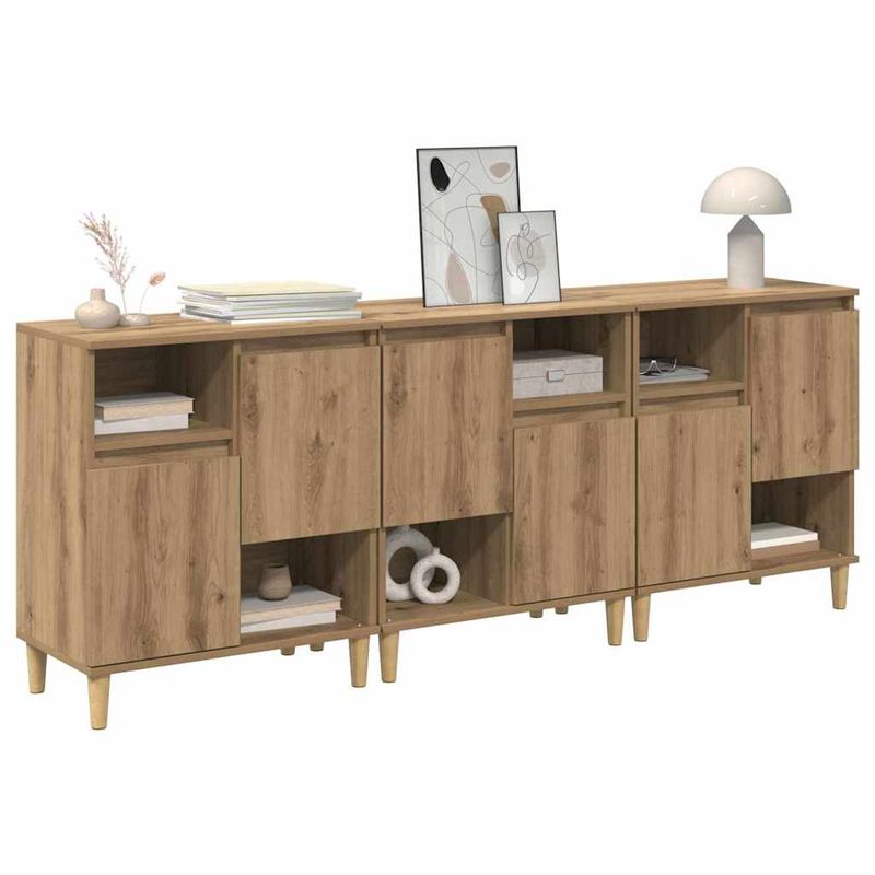 Casa si Gradina - Mobilier - Comode si corpuri - Comode - Bufeturi 3 pcs Stejar Artizanal 60 x 35 x 70 cm Lemn compozit - Infinity.ro