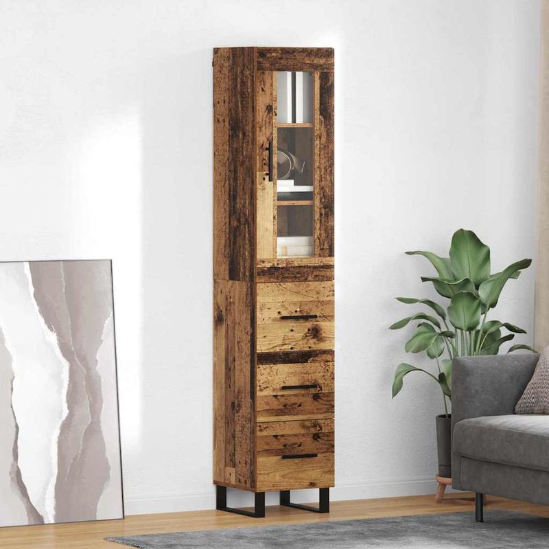 Casa si Gradina - Mobilier - Comode si corpuri - Corpuri bucatarie - Bufet cu sertar Lemn Vechi 69,5 x 34 x 180 cm Lemn compozit - Infinity.ro