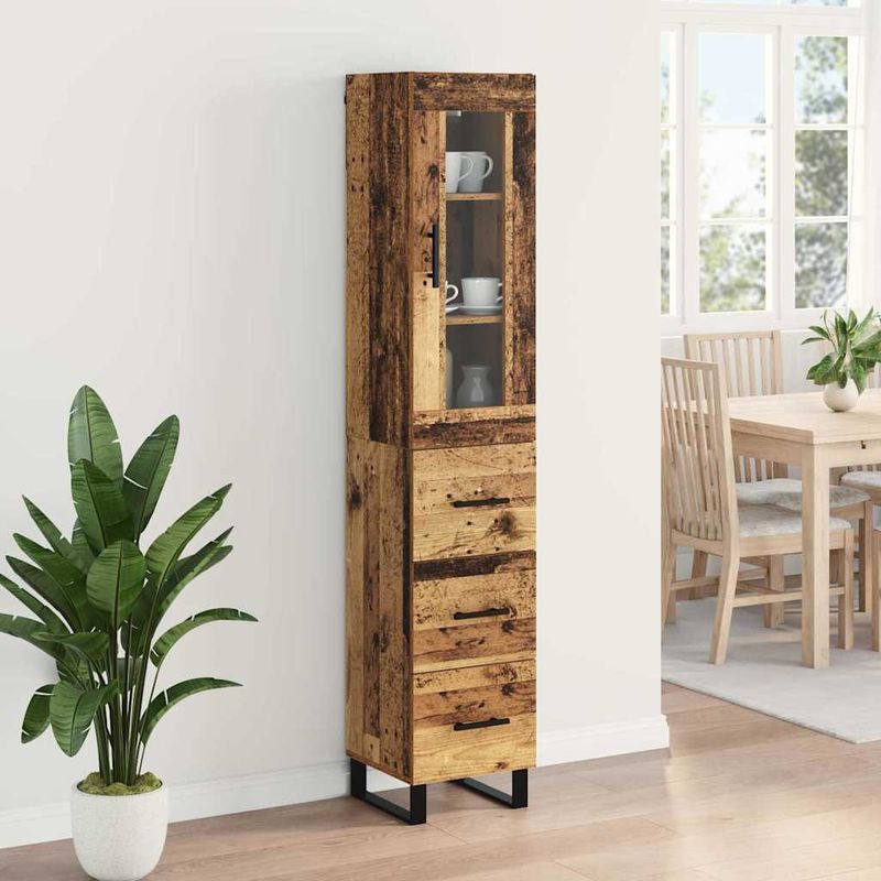 Casa si Gradina - Mobilier - Comode si corpuri - Corpuri bucatarie - Bufet cu sertar Lemn Vechi 69,5 x 34 x 180 cm Lemn compozit - Infinity.ro