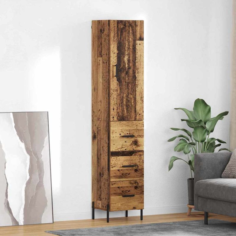 Casa si Gradina - Mobilier - Comode si corpuri - Corpuri bucatarie - Bufet cu sertar Lemn Vechi 34,5 x 34 x 180 cm Lemn compozit - Infinity.ro