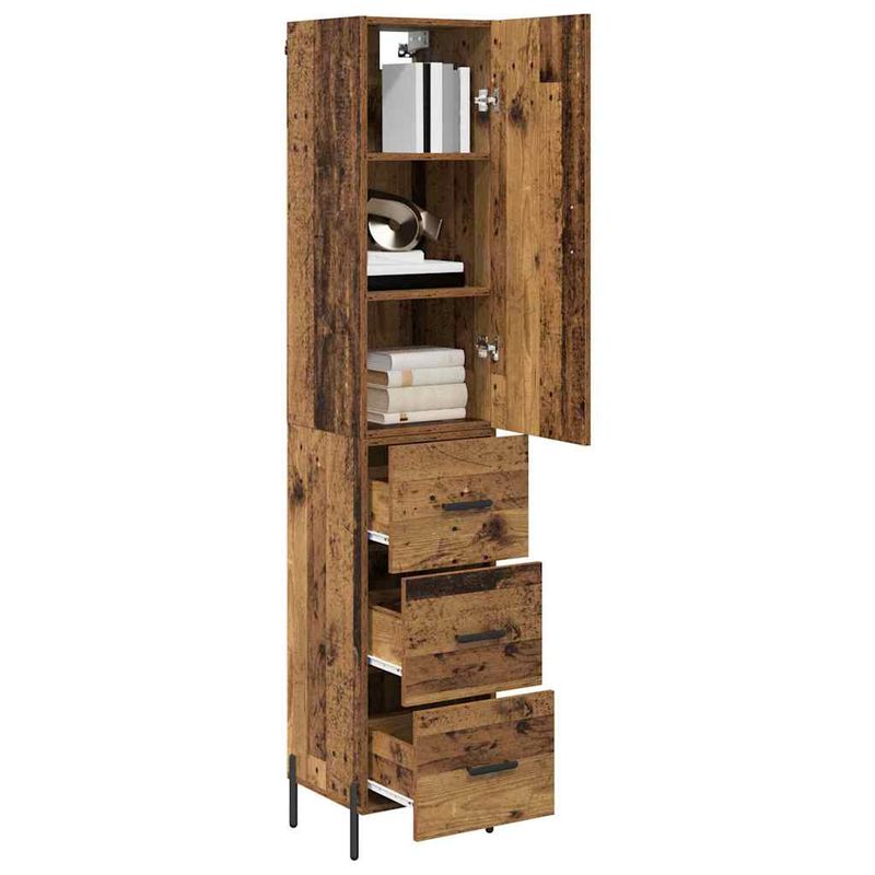 Casa si Gradina - Mobilier - Comode si corpuri - Corpuri bucatarie - Bufet cu sertar Lemn Vechi 34,5 x 34 x 180 cm Lemn compozit - Infinity.ro