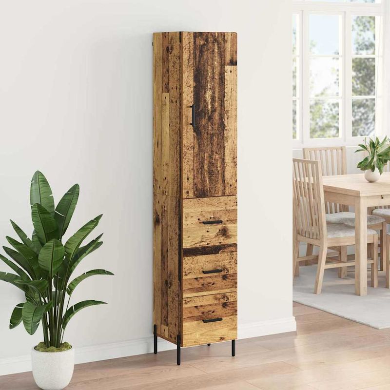 Casa si Gradina - Mobilier - Comode si corpuri - Corpuri bucatarie - Bufet cu sertar Lemn Vechi 34,5 x 34 x 180 cm Lemn compozit - Infinity.ro