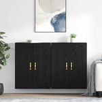 Casa si Gradina - Mobilier - Comode si corpuri - Comode - Usi pentru dulapuri montate pe perete 2 pcs Stejar Negru - Infinity.ro