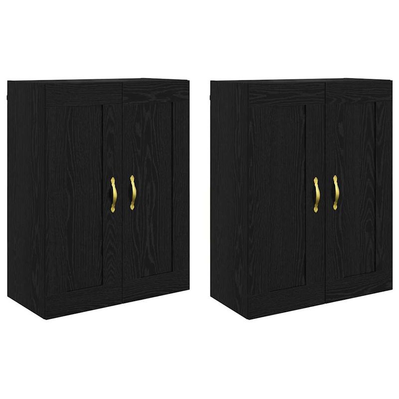 Casa si Gradina - Mobilier - Comode si corpuri - Comode - Usi pentru dulapuri montate pe perete 2 pcs Stejar Negru - Infinity.ro