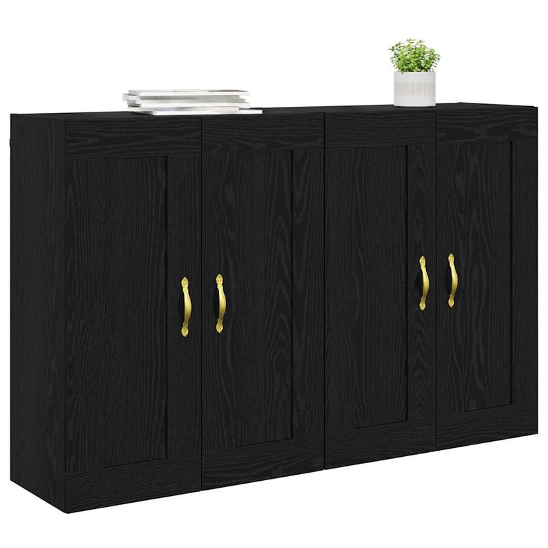 Casa si Gradina - Mobilier - Comode si corpuri - Comode - Usi pentru dulapuri montate pe perete 2 pcs Stejar Negru - Infinity.ro
