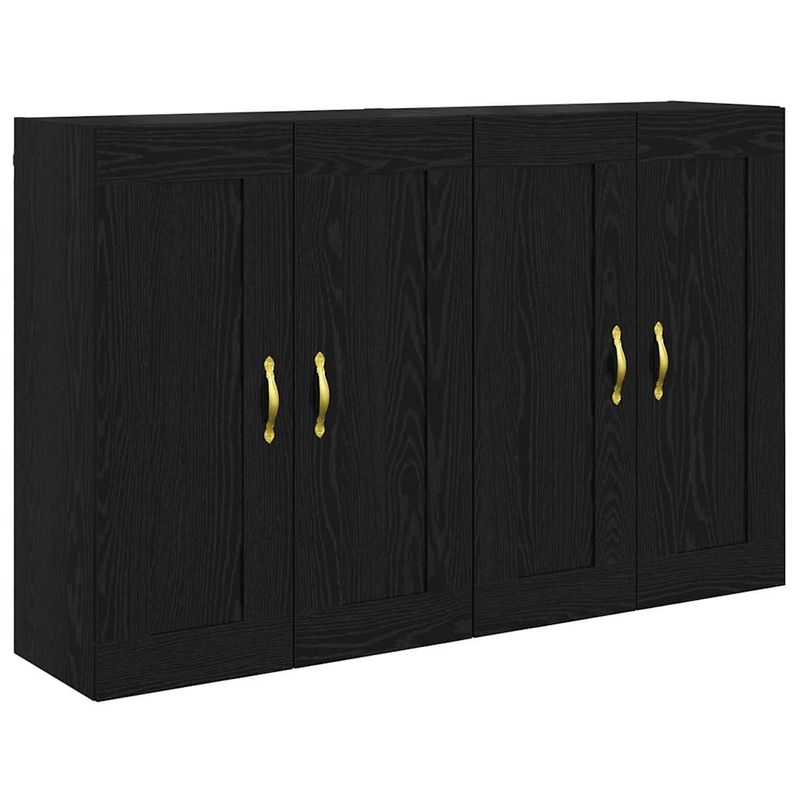Casa si Gradina - Mobilier - Comode si corpuri - Comode - Usi pentru dulapuri montate pe perete 2 pcs Stejar Negru - Infinity.ro