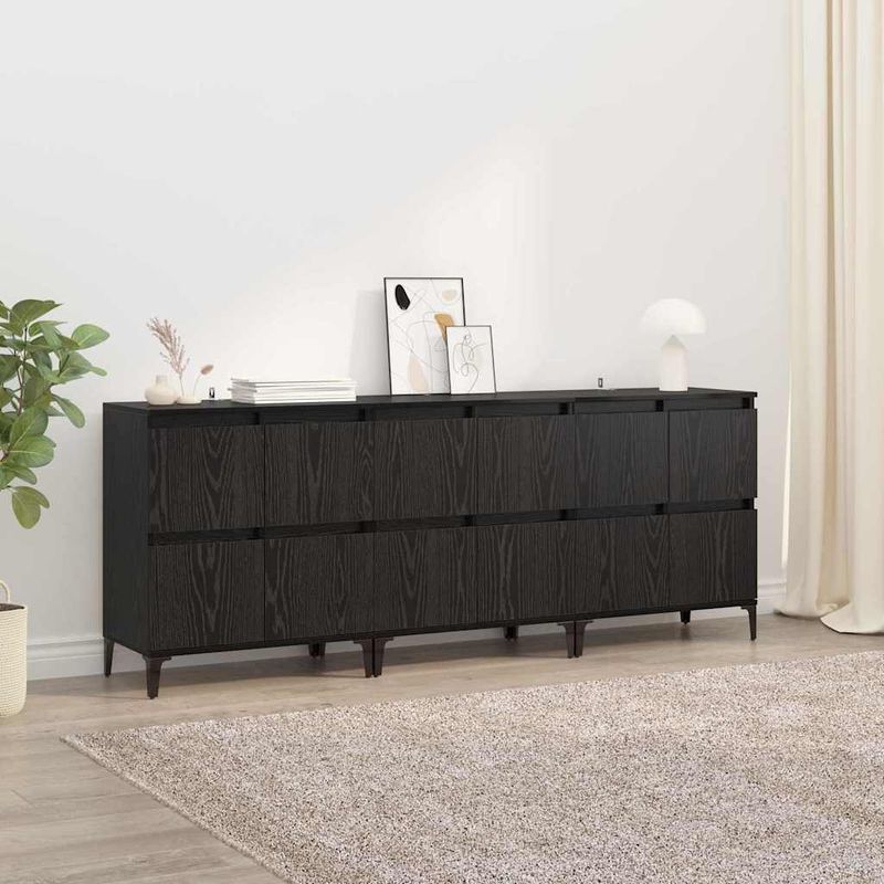 Casa si Gradina - Mobilier - Comode si corpuri - Comode - Bufeturi 3 pcs Stejar Negru 60 x 35 x 70 cm Lemn compozit - Infinity.ro