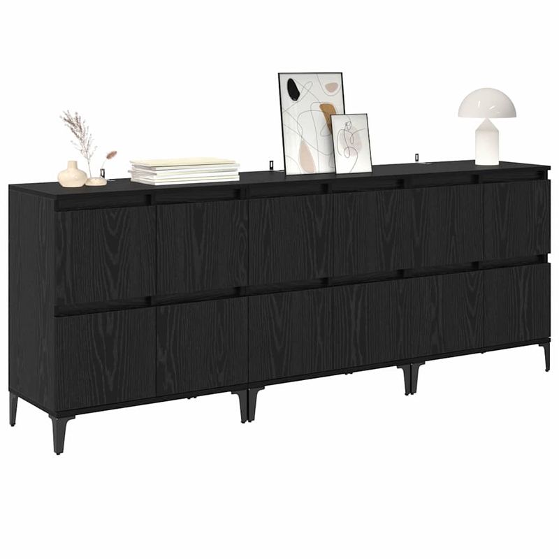 Casa si Gradina - Mobilier - Comode si corpuri - Comode - Bufeturi 3 pcs Stejar Negru 60 x 35 x 70 cm Lemn compozit - Infinity.ro