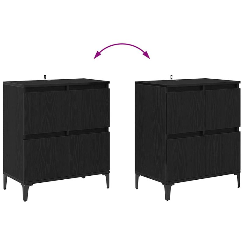 Casa si Gradina - Mobilier - Comode si corpuri - Comode - Bufeturi 3 pcs Stejar Negru 60 x 35 x 70 cm Lemn compozit - Infinity.ro