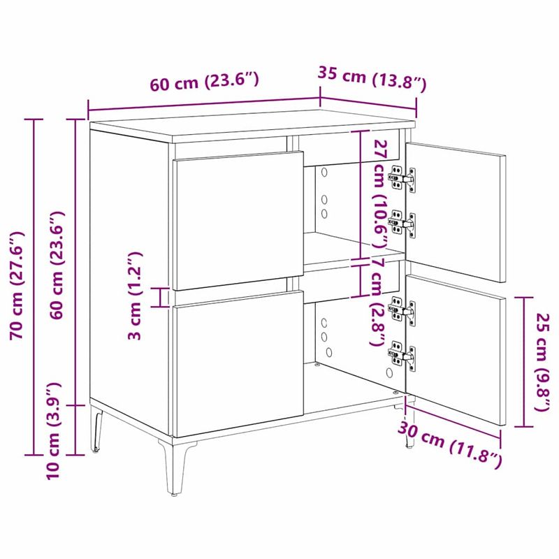 Casa si Gradina - Mobilier - Comode si corpuri - Comode - Bufeturi 3 pcs Stejar Negru 60 x 35 x 70 cm Lemn compozit - Infinity.ro