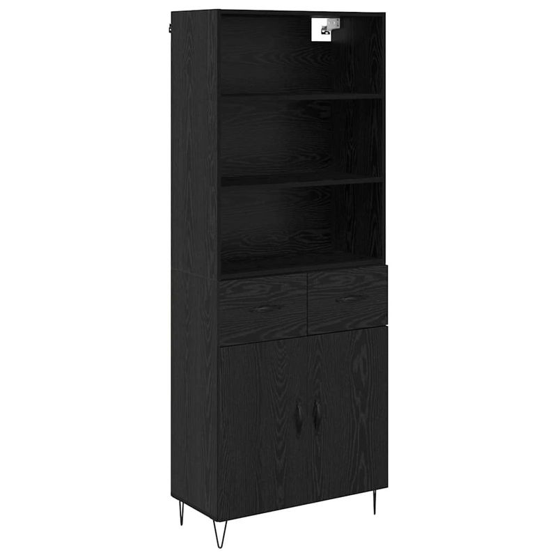 Casa si Gradina - Mobilier - Comode si corpuri - Comode - Bufet Pe perete cu sertar 2 pcs Stejar Negru Lemn compozit - Infinity.ro