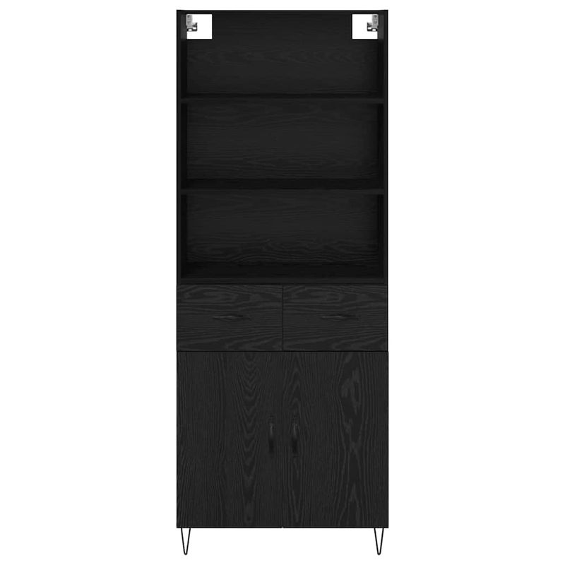 Casa si Gradina - Mobilier - Comode si corpuri - Comode - Bufet Pe perete cu sertar 2 pcs Stejar Negru Lemn compozit - Infinity.ro