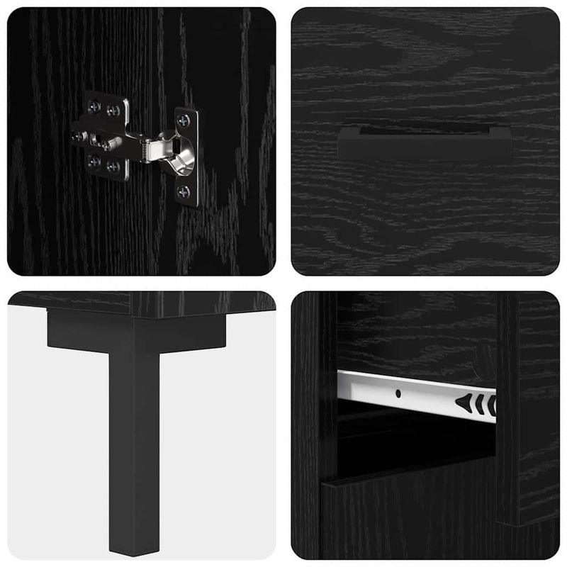 Casa si Gradina - Mobilier - Comode si corpuri - Corpuri bucatarie - Bufet cu sertar Stejar Negru 69,5 x 34 x 180 cm Lemn compozit - Infinity.ro