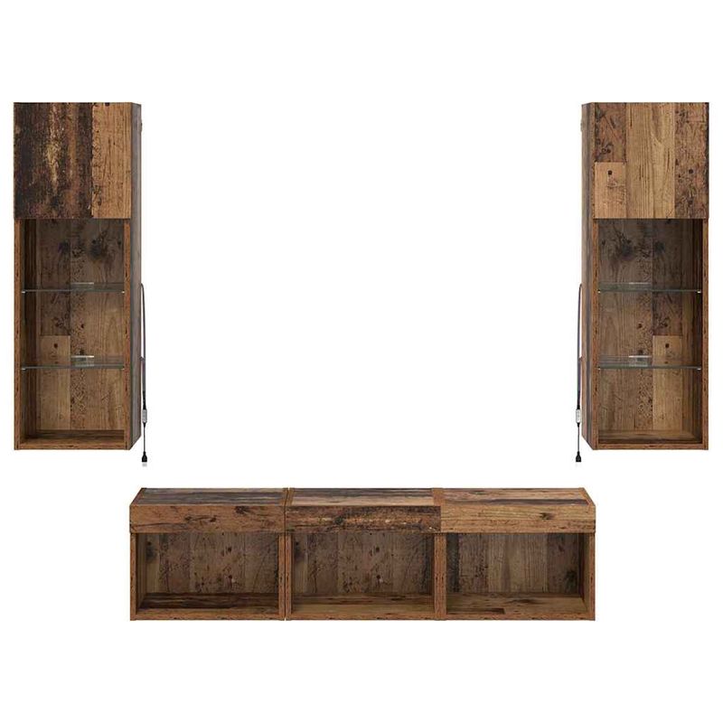Casa si Gradina - Mobilier - Comode si corpuri - Comode - Unitati pentru Pereti de TV 5 pcs Stejar Negru 60 x 30 x 30 cm - Infinity.ro