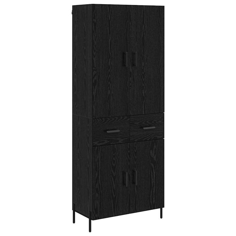 Casa si Gradina - Mobilier - Comode si corpuri - Comode - Bufet Pe perete Stejar Negru 69,5 x 34 x 180 cm Lemn compozit - Infinity.ro