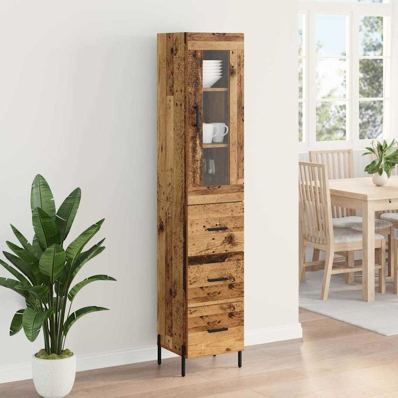Casa si Gradina - Mobilier - Comode si corpuri - Corpuri bucatarie - Bufet cu sertar Lemn Vechi 34,5 x 34 x 180 cm Lemn compozit - Infinity.ro