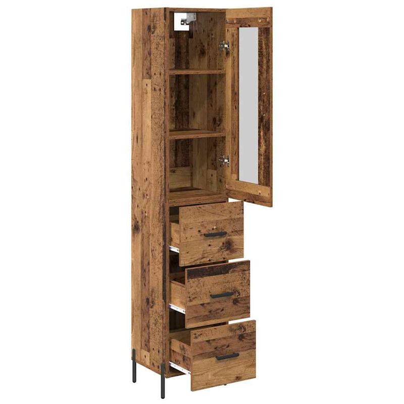 Casa si Gradina - Mobilier - Comode si corpuri - Corpuri bucatarie - Bufet cu sertar Lemn Vechi 34,5 x 34 x 180 cm Lemn compozit - Infinity.ro