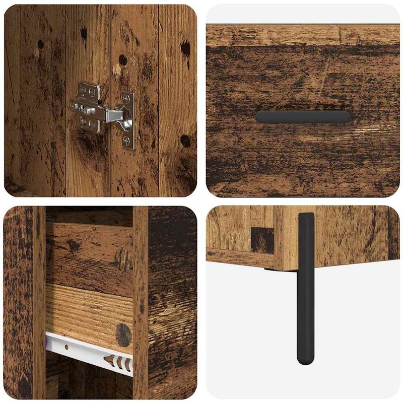 Casa si Gradina - Mobilier - Comode si corpuri - Corpuri bucatarie - Bufet cu sertar Lemn Vechi 34,5 x 34 x 180 cm Lemn compozit - Infinity.ro
