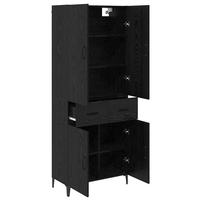 Casa si Gradina - Mobilier - Comode si corpuri - Comode - Bufet Pe perete Stejar Negru 69,5 x 34 x 180 cm Lemn compozit - Infinity.ro