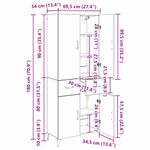 Casa si Gradina - Mobilier - Comode si corpuri - Comode - Bufet Pe perete Stejar Negru 69,5 x 34 x 180 cm Lemn compozit - Infinity.ro