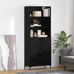 Casa si Gradina - Mobilier - Comode si corpuri - Comode - Bufet Pe perete cu sertar 2 pcs Stejar Negru Lemn compozit - Infinity.ro