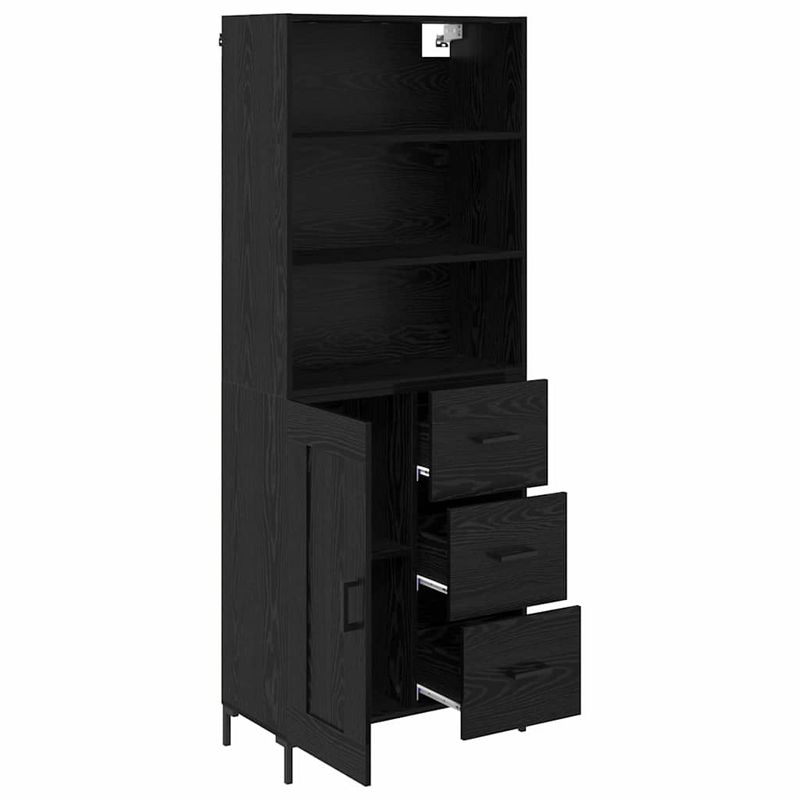 Casa si Gradina - Mobilier - Comode si corpuri - Comode - Bufet Pe perete cu sertar 2 pcs Stejar Negru Lemn compozit - Infinity.ro