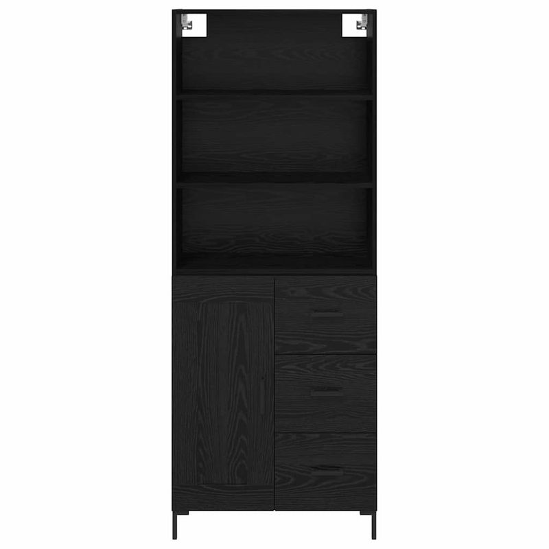Casa si Gradina - Mobilier - Comode si corpuri - Comode - Bufet Pe perete cu sertar 2 pcs Stejar Negru Lemn compozit - Infinity.ro