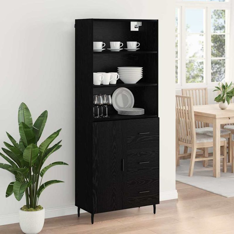Casa si Gradina - Mobilier - Comode si corpuri - Corpuri bucatarie - Bufet 2 pcs Stejar Negru 69,5 x 34 x 180 cm Lemn compozit - Infinity.ro