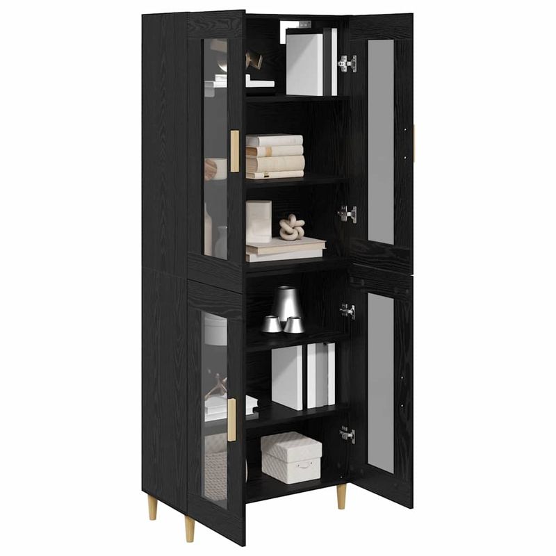 Casa si Gradina - Mobilier - Comode si corpuri - Comode - Bufet Pe perete 2 pcs Stejar Negru Lemn compozit - Infinity.ro
