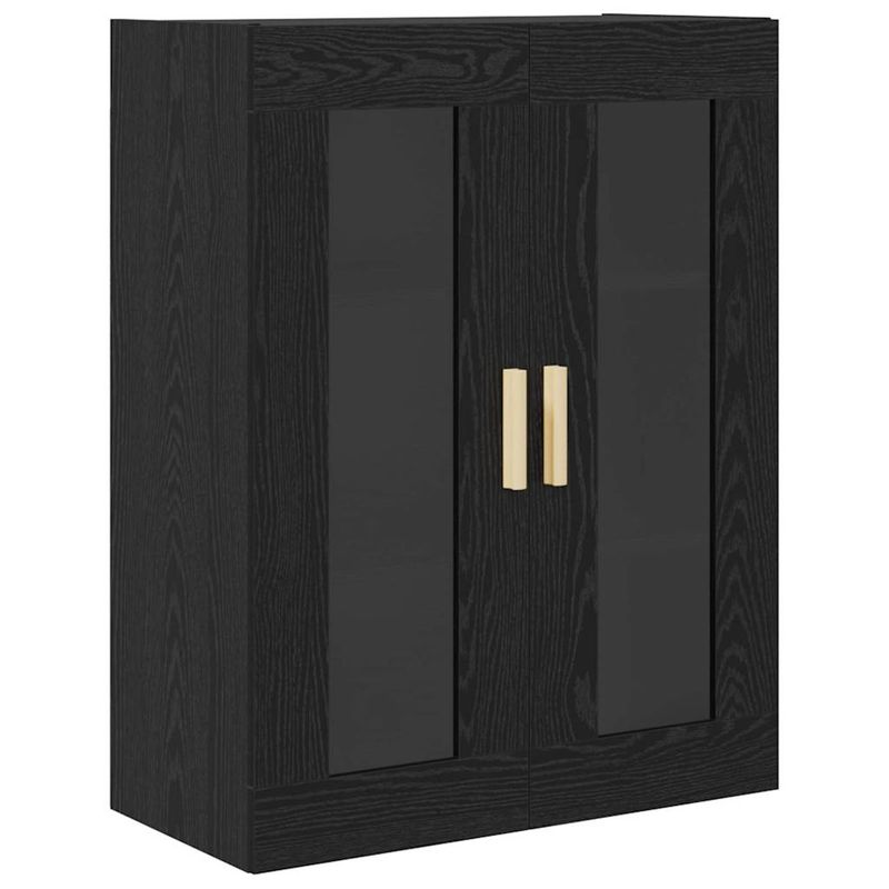 Casa si Gradina - Mobilier - Comode si corpuri - Comode - Bufet Pe perete 2 pcs Stejar Negru Lemn compozit - Infinity.ro