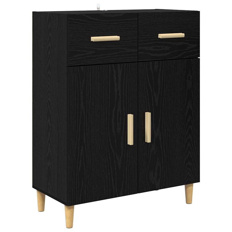 Casa si Gradina - Mobilier - Comode si corpuri - Comode - Bufet Pe perete cu sertar 2 pcs Stejar Negru Lemn compozit - Infinity.ro