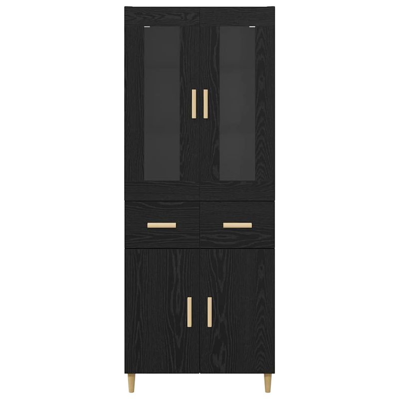 Casa si Gradina - Mobilier - Comode si corpuri - Comode - Bufet Pe perete cu sertar 2 pcs Stejar Negru Lemn compozit - Infinity.ro