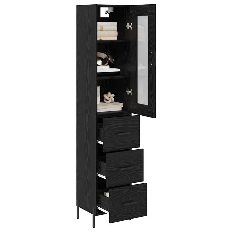 Casa si Gradina - Mobilier - Comode si corpuri - Corpuri bucatarie - Bufet cu sertar Stejar Negru 34,5 x 34 x 180 cm Lemn compozit - Infinity.ro