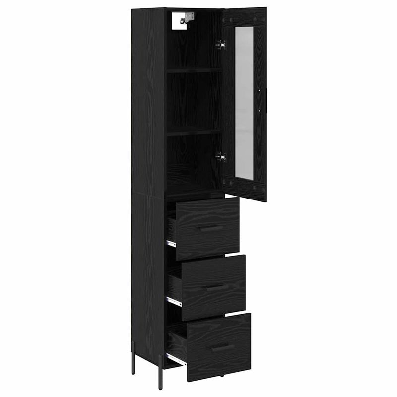 Casa si Gradina - Mobilier - Comode si corpuri - Corpuri bucatarie - Bufet cu sertar Stejar Negru 34,5 x 34 x 180 cm Lemn compozit - Infinity.ro