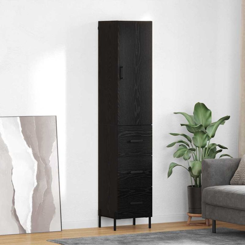 Casa si Gradina - Mobilier - Comode si corpuri - Corpuri bucatarie - Bufet cu sertar Stejar Negru 34,5 x 34 x 180 cm Lemn compozit - Infinity.ro