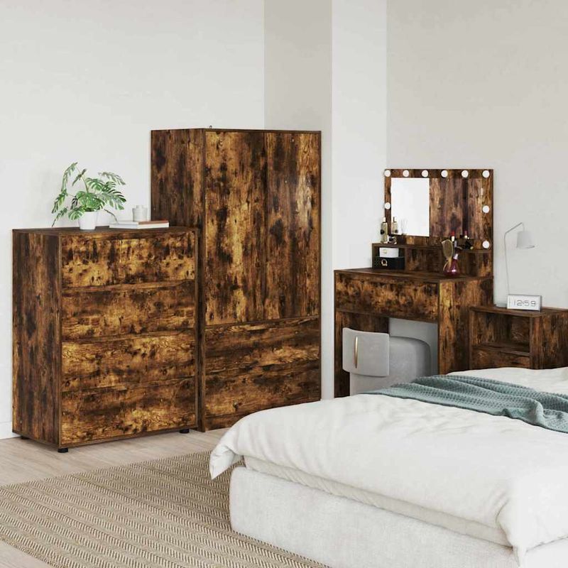 Casa si Gradina - Mobilier - Dulapuri si sifoniere - Dulapuri - Dulapuri de depozitare 2 pcs Stejar fumuriu 80 x 48 x 105 cm - Infinity.ro