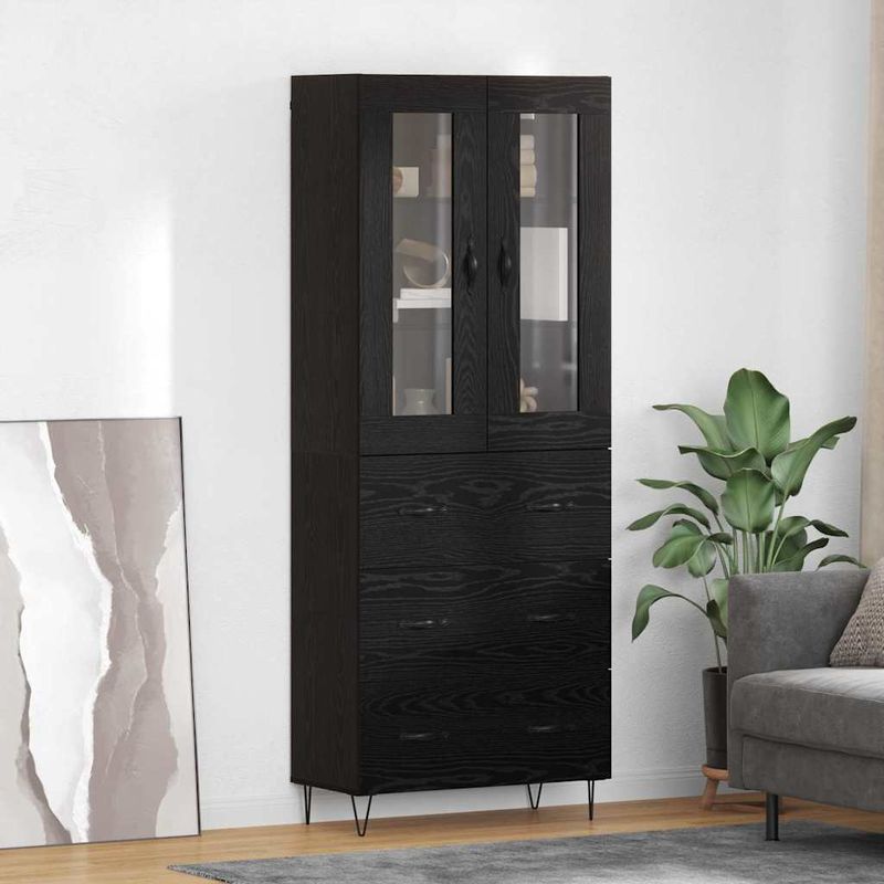 Casa si Gradina - Mobilier - Comode si corpuri - Corpuri bucatarie - Bufet cu sertar Stejar Negru 69,5 x 34 x 180 cm Lemn compozit - Infinity.ro