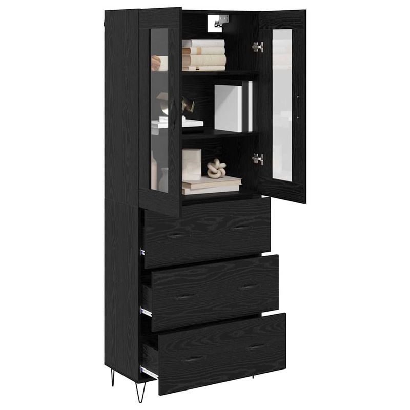 Casa si Gradina - Mobilier - Comode si corpuri - Corpuri bucatarie - Bufet cu sertar Stejar Negru 69,5 x 34 x 180 cm Lemn compozit - Infinity.ro