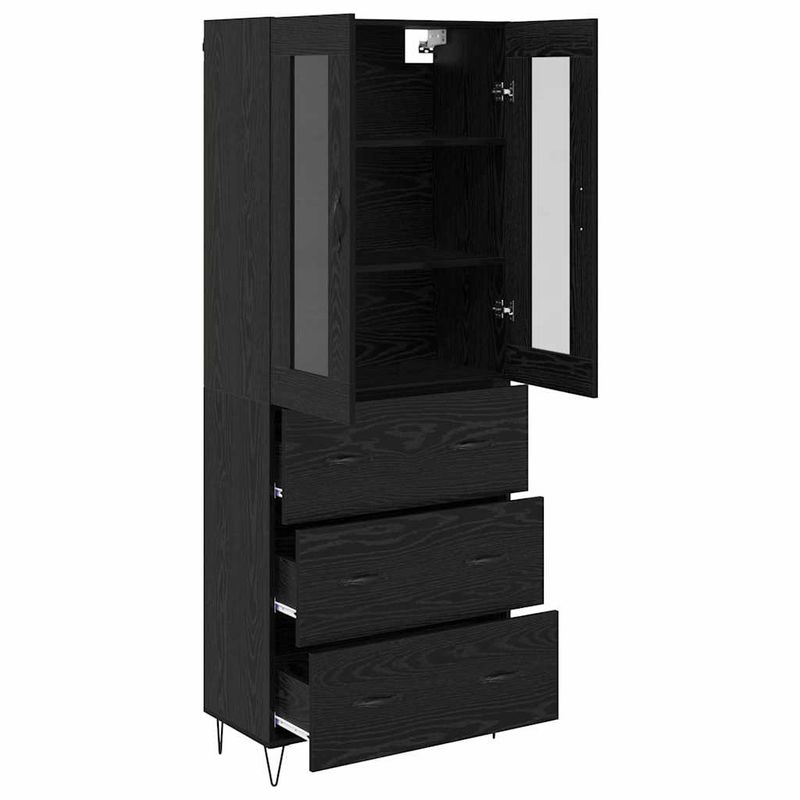 Casa si Gradina - Mobilier - Comode si corpuri - Corpuri bucatarie - Bufet cu sertar Stejar Negru 69,5 x 34 x 180 cm Lemn compozit - Infinity.ro