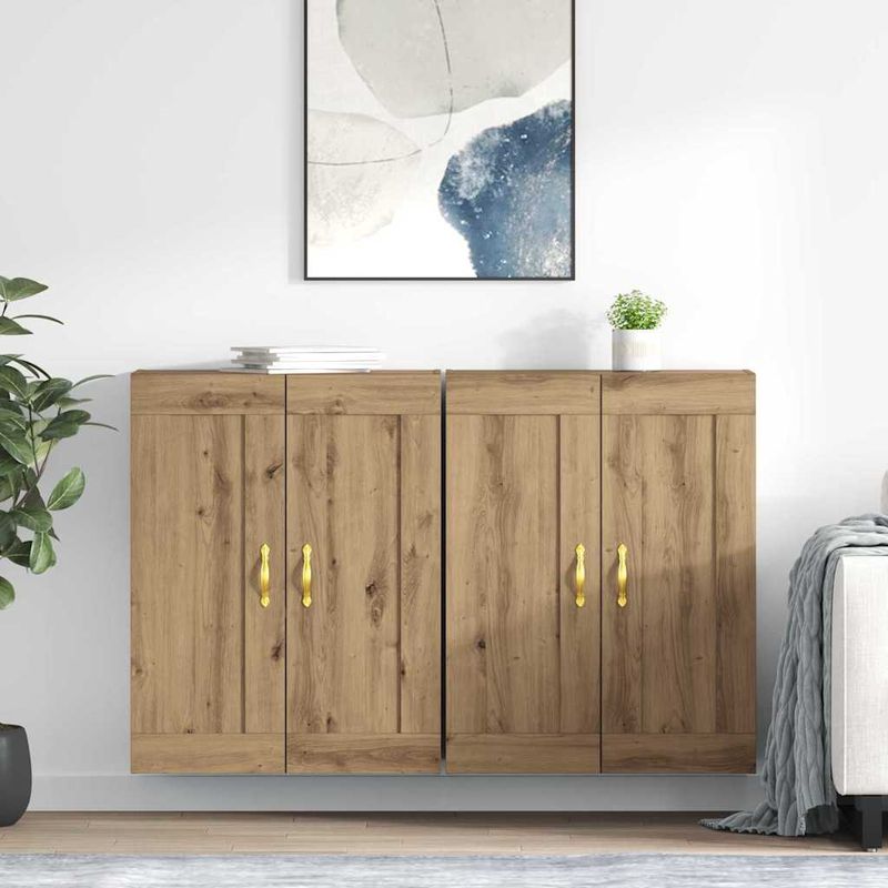 Casa si Gradina - Mobilier - Comode si corpuri - Comode - Usi pentru dulapuri montate pe perete 2 pcs Stejar Artizanal - Infinity.ro
